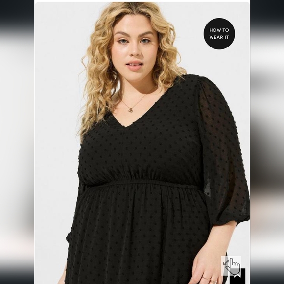 Torrid Plus Size Mini Clip Dot Dress - Size 0 - Picture 3 of 7